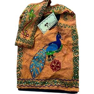 Boho peacock bag orange